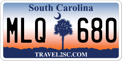 SC license plate MLQ680