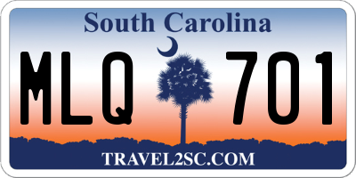 SC license plate MLQ701