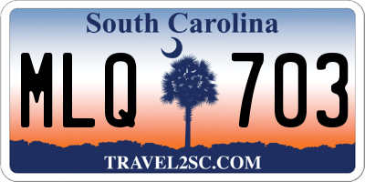 SC license plate MLQ703