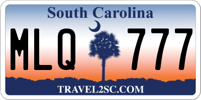 SC license plate MLQ777