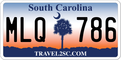 SC license plate MLQ786