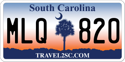 SC license plate MLQ820