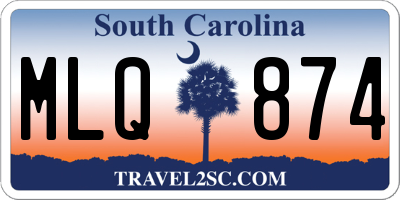 SC license plate MLQ874