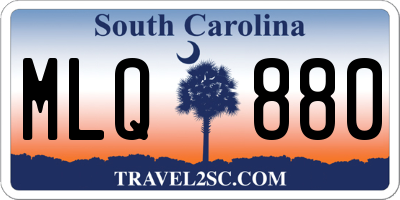 SC license plate MLQ880
