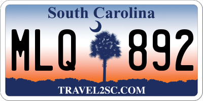 SC license plate MLQ892