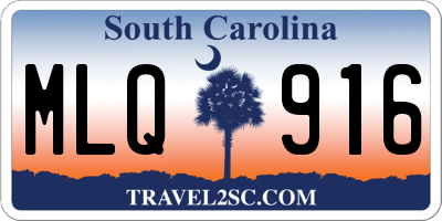 SC license plate MLQ916