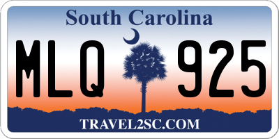 SC license plate MLQ925