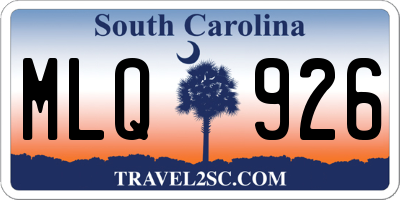 SC license plate MLQ926