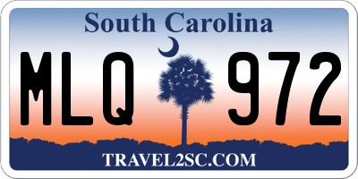 SC license plate MLQ972