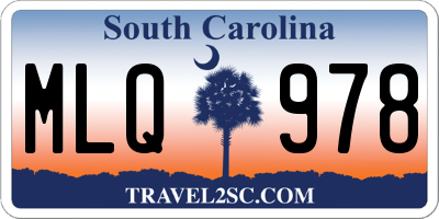 SC license plate MLQ978