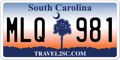 SC license plate MLQ981