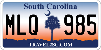 SC license plate MLQ985