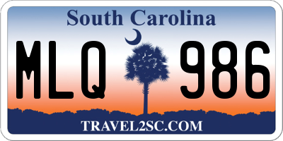 SC license plate MLQ986