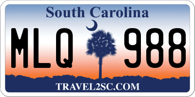 SC license plate MLQ988