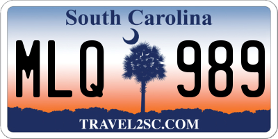 SC license plate MLQ989