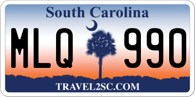 SC license plate MLQ990