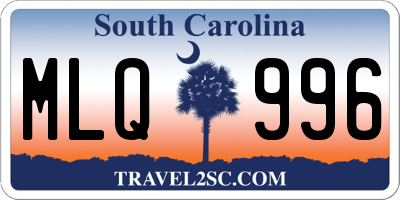 SC license plate MLQ996