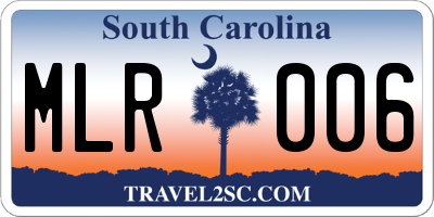 SC license plate MLR006
