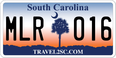 SC license plate MLR016