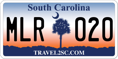 SC license plate MLR020