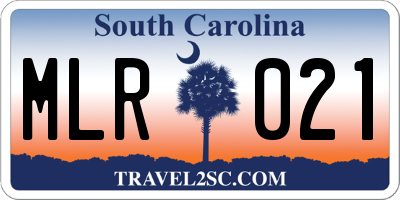 SC license plate MLR021