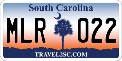 SC license plate MLR022