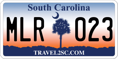 SC license plate MLR023