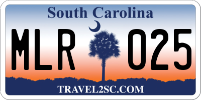 SC license plate MLR025