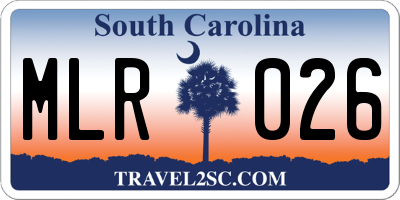 SC license plate MLR026