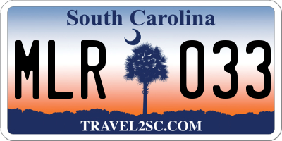 SC license plate MLR033