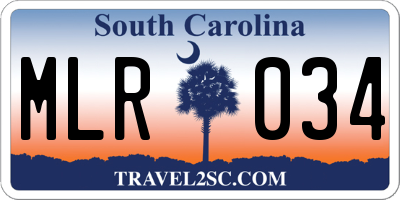SC license plate MLR034