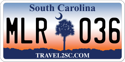 SC license plate MLR036