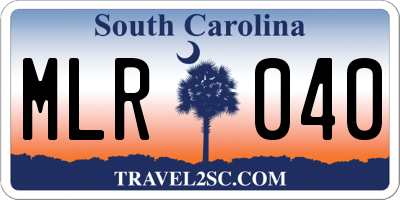 SC license plate MLR040