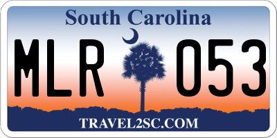 SC license plate MLR053