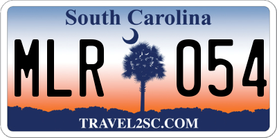 SC license plate MLR054