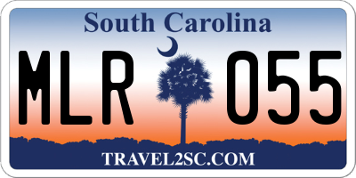 SC license plate MLR055