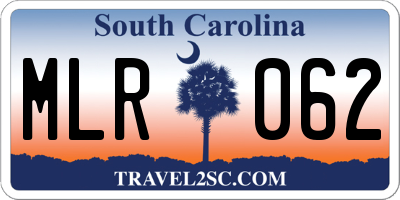 SC license plate MLR062