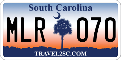 SC license plate MLR070