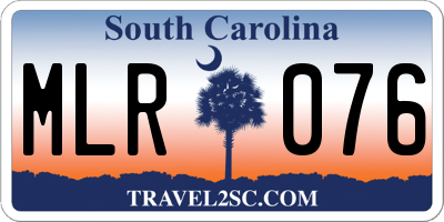 SC license plate MLR076