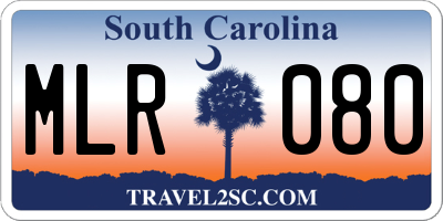 SC license plate MLR080