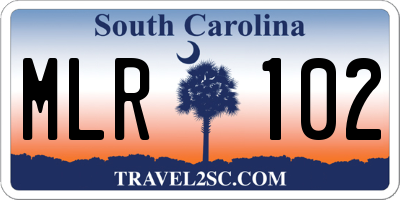 SC license plate MLR102