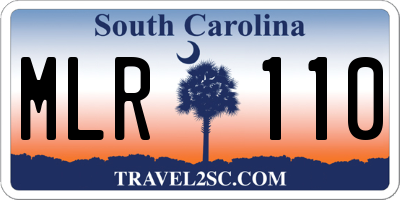 SC license plate MLR110