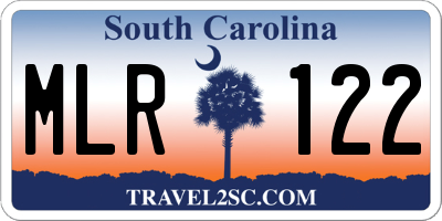 SC license plate MLR122