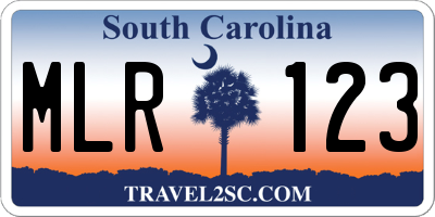 SC license plate MLR123