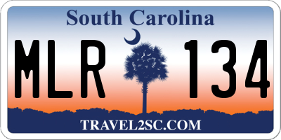 SC license plate MLR134
