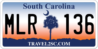 SC license plate MLR136