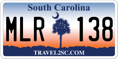 SC license plate MLR138