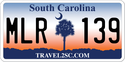SC license plate MLR139