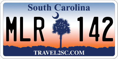 SC license plate MLR142
