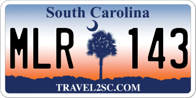 SC license plate MLR143